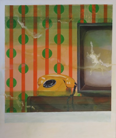 De telefoon van de familie Mosch - 2024, acrylverf op doek, 60x50cm (thema Nostalgie)