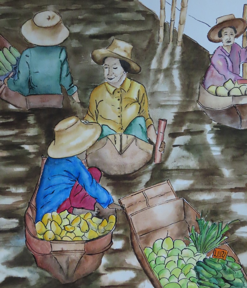 Varende markt in Thailand